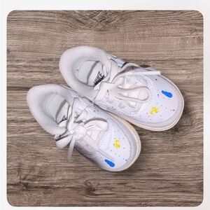 Kids White Sneakers with Colorful Accents